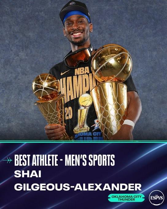 实至名归亚历山大获ESPY年度最佳男运动员和最佳NBA球员奖项(图1)